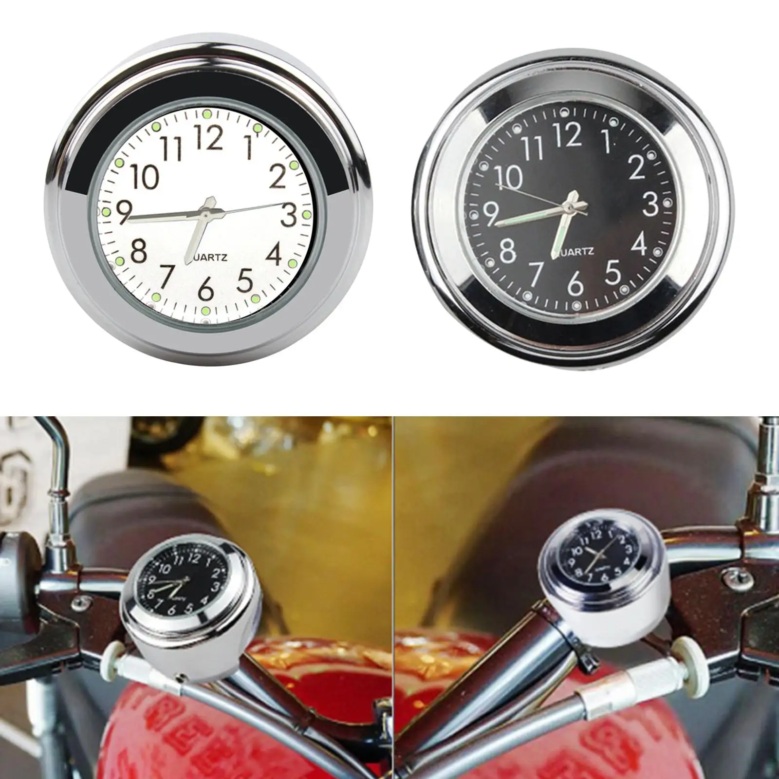 

22-25mm Motorcycle Handlebar Mount Clock Aluminum for Yamaha for Kawasaki Dial