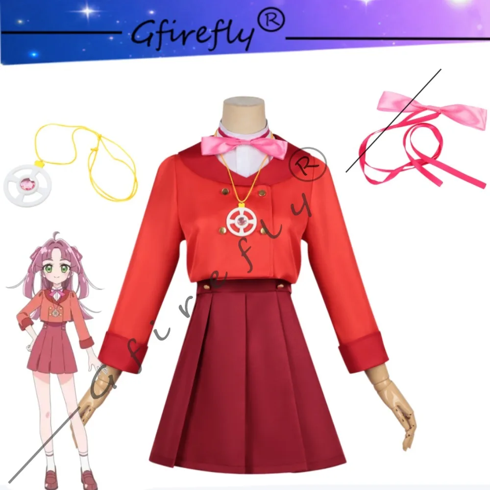 

Star Detective Precure Kobayashi Mikuru Pink Cute Dress Cosplay Costume Set Adult Women Halloween Comic Con Anime Party Outfit