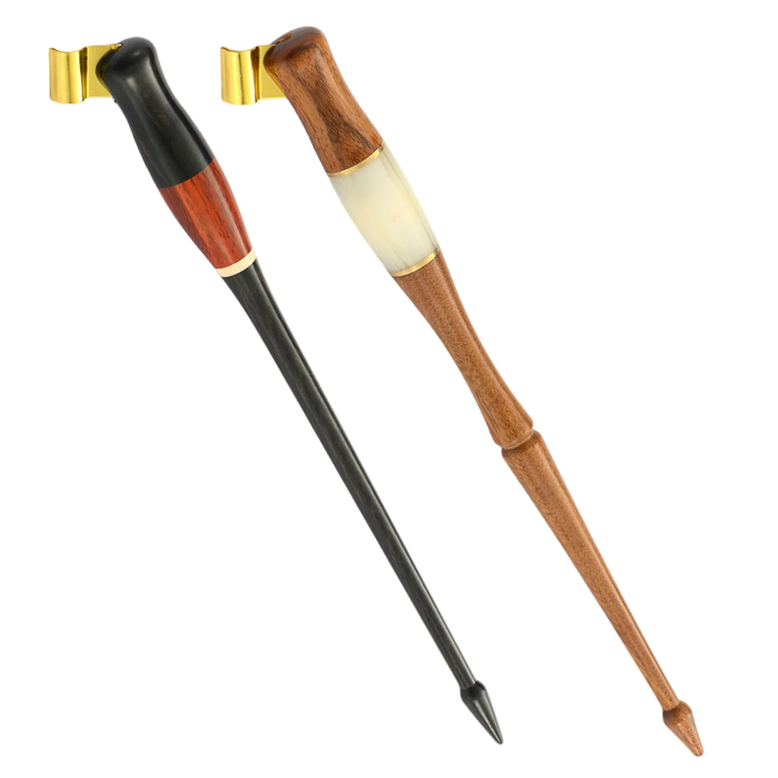 

2Pcs Smooth Wood Calligraphy Pen Holder Removable Brass Flange Reliable Supply for Slanted Scripts Oblique Writing Supplies