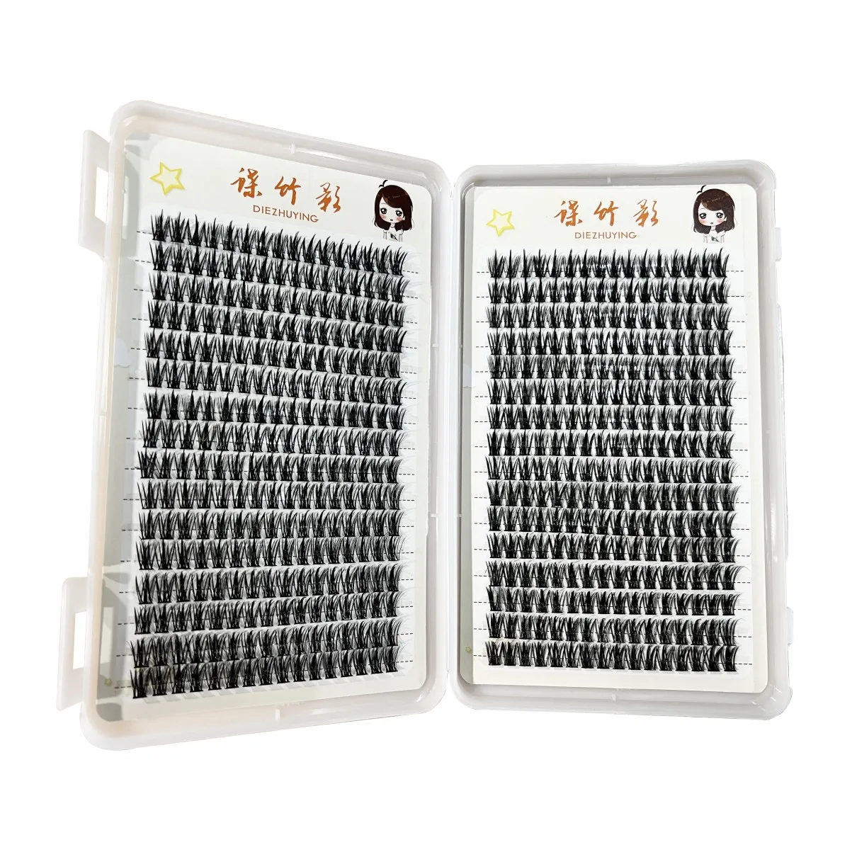 512 กลุ่ม DIY Cat Eye Manga Eyelashes,ธรรมชาติและสไตล์การ์ตูน Eye Lashes,ความหนา 0.07 มม.,12 มม.,C-Curl,Beaty แต่งหน้า