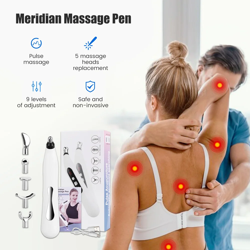 

Meridian Energy Acupuncture Pen Electric Pulse Therapy Muscle Deep Tissue Healing Massage Pen Acup Pain Relief Health Care Tool