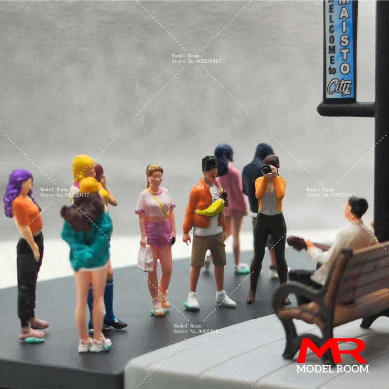 ANT 1/64 Scale Miniatures Car Street Scene Figures Mini Building Pedestrian Tourist People Model Handmade Figurine Character