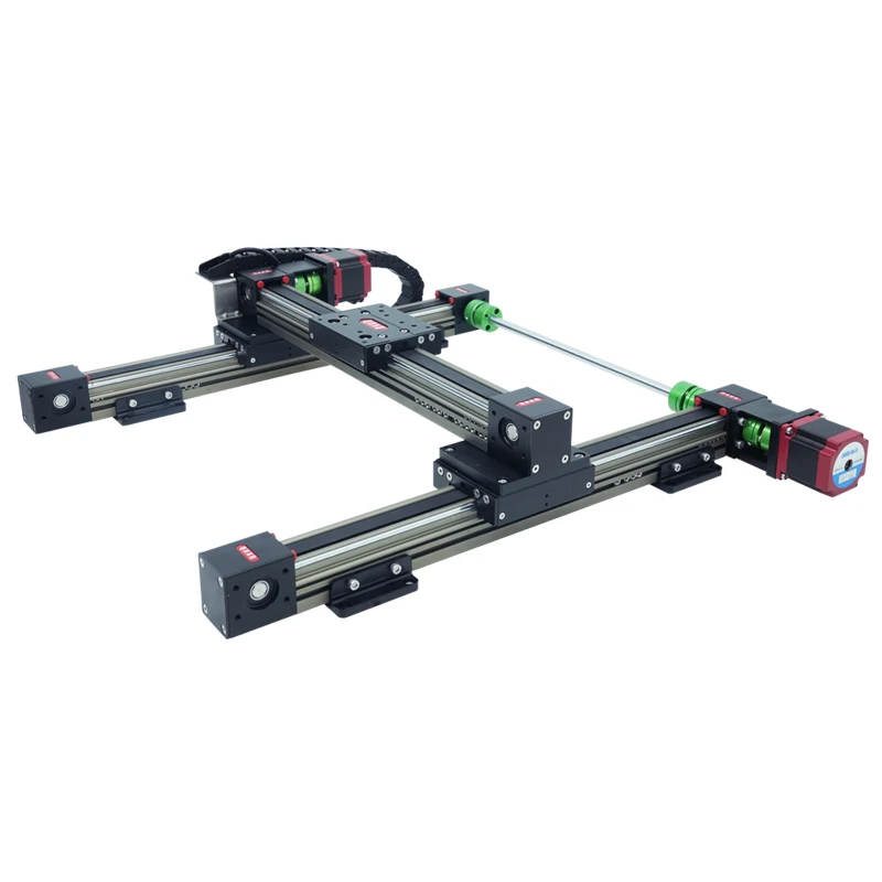 Imagem -02 - tipo de Pórtico Correia Síncrona Linear Deslizante Trilho Elétrico Módulo de Nível Cnc Movente Ferroviário Atuador xy Nível com Motor Cnc Completo