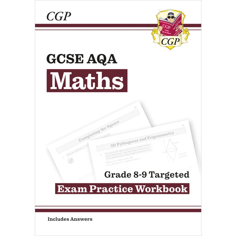 

GCSE Maths AQA 89, рабочая тетрадь для занятий экзаменами по мишеням, включает ответы CGP TEAM, координацию групповых публикаций 9781782944164