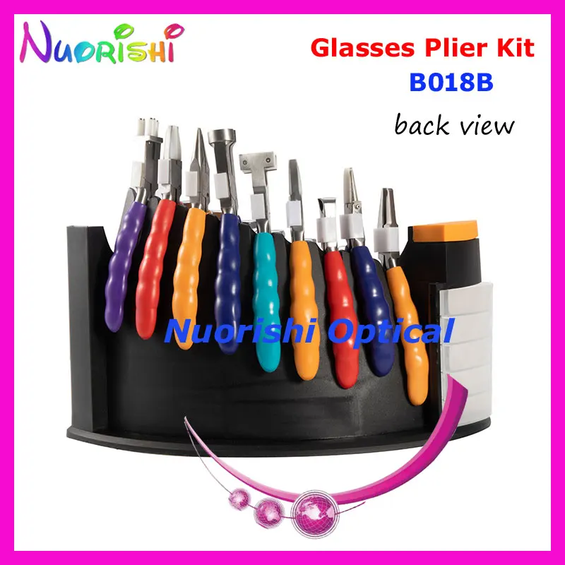 Glasses Repairing Tool Stands Kit Set 9 Pliers 6 Screwdrivers B018B