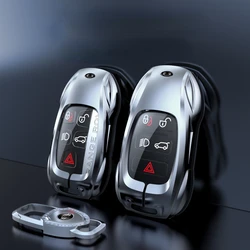 For Jaguar XE XF F-PACE F-TYPE Zinc Alloy Silver/Black Car Key Protection Shell Cartoon Smart Remote Key Cover Car Accessories