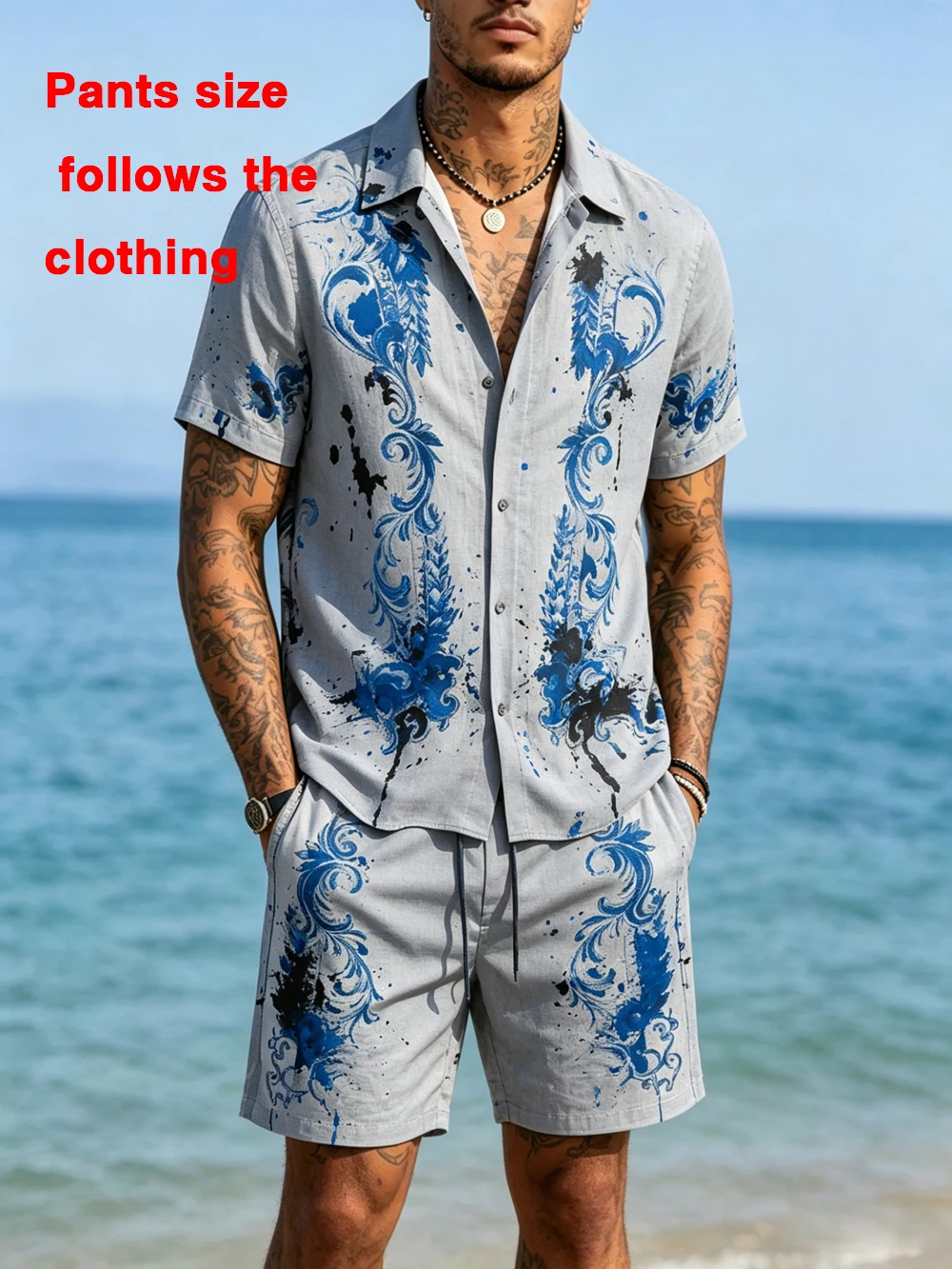 

Men's new summer short-sleeved lapel shirt tropical plant pattern 3D printed shirt Hawaiian vacation casual party clothing men's