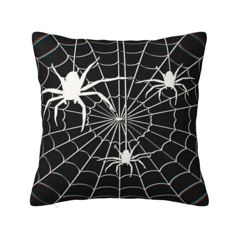 Custom Luxury Spider Web BlackAnd White Pattern Sofa Cushion Cover Polyester Animal Pillow Case Bedroom Decoration