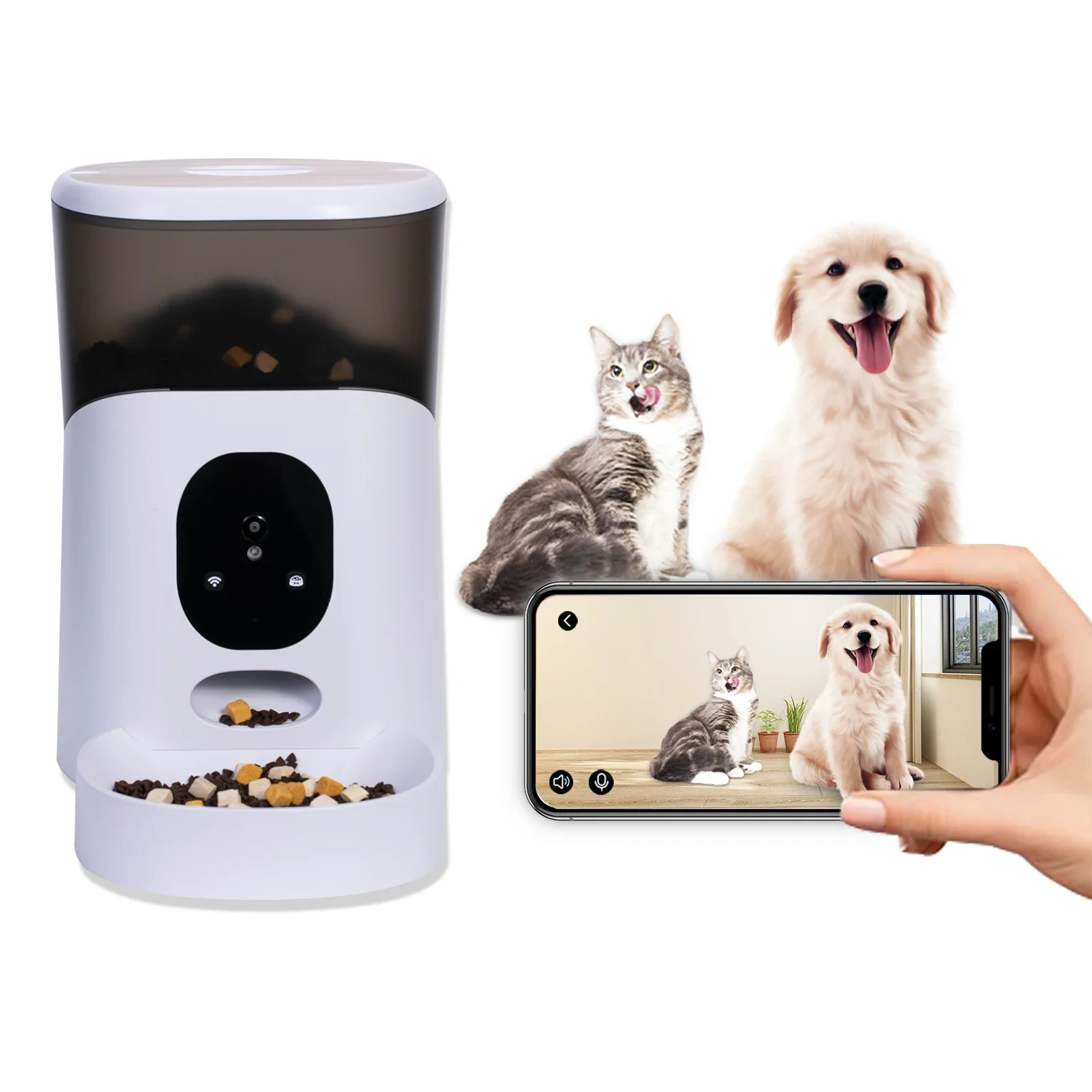 

Automatic Dog Feeder Auto Dog Feeder With Smart Automatic Camera Pet Food Feeder