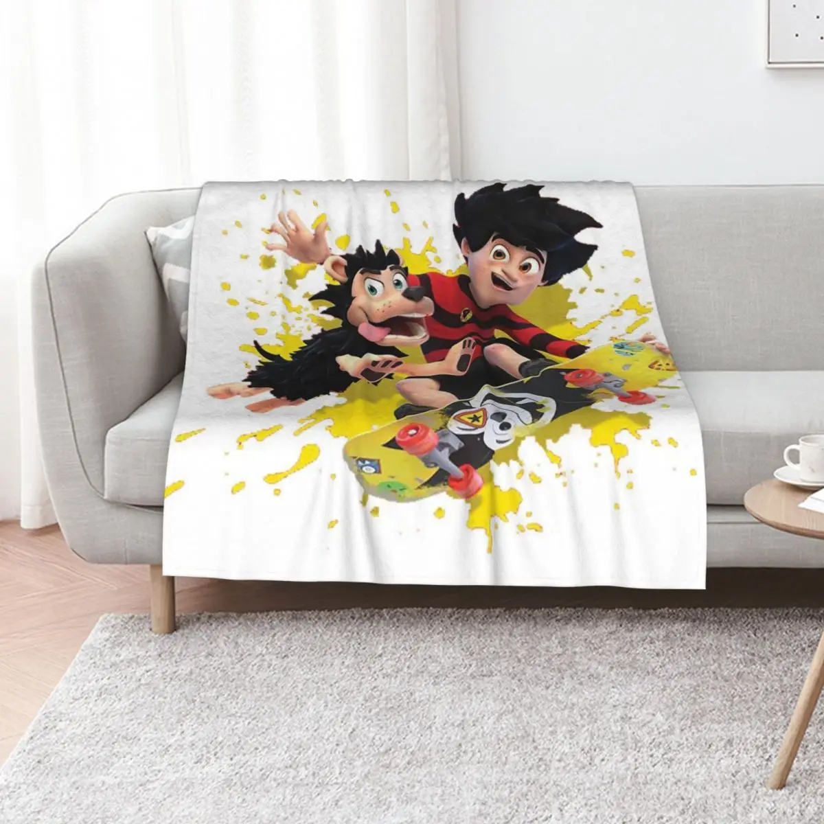 Dennis & Gnasher Throw Blanket Cute Plaid Decorative Sofa Beach Shaggy Thermal cosplay anime Blankets