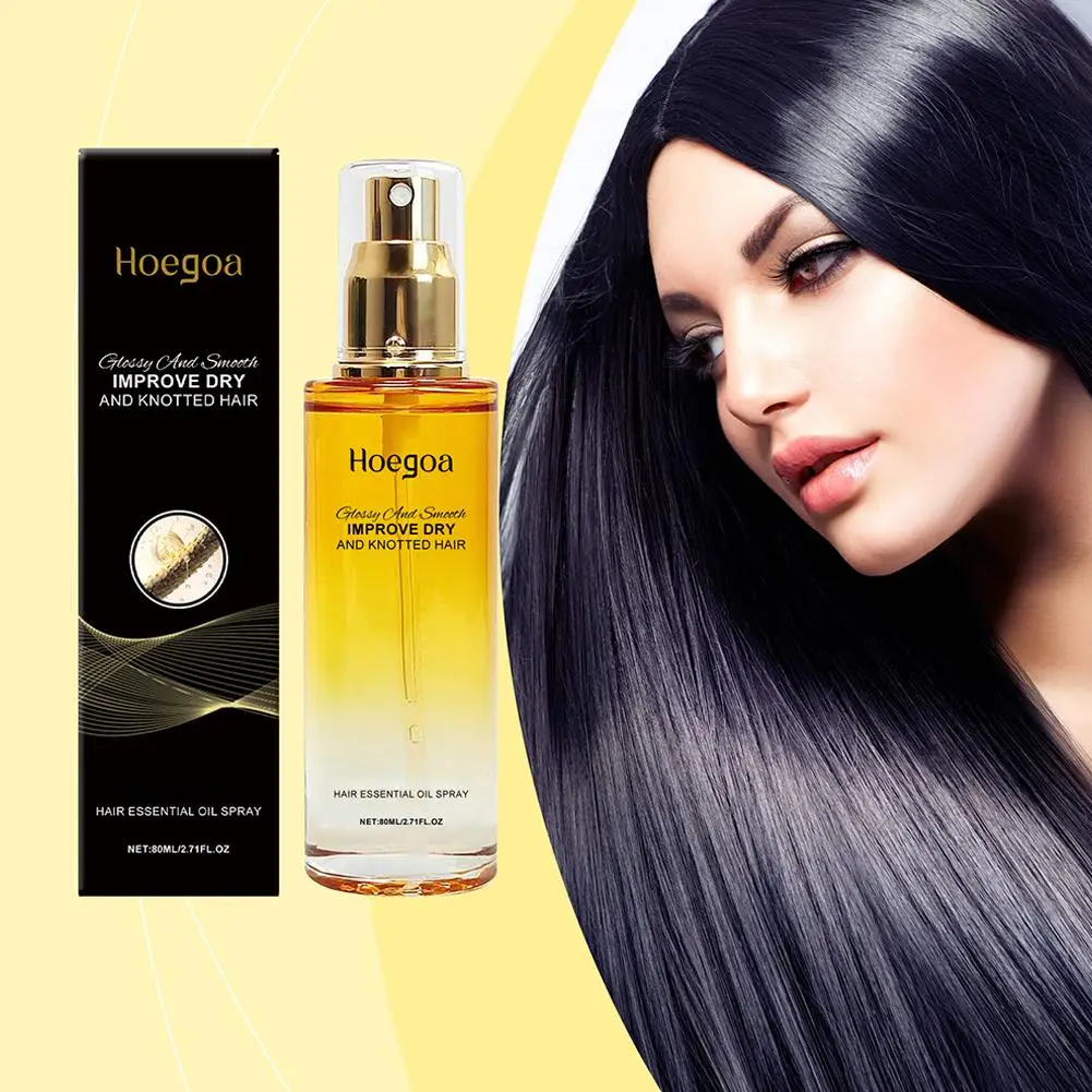

80ml Hair Care Essential Oil Spray PreveSnt Restlessness Care Lingering Fragrance Hot Dyeing Repair Dry Skin Flexibility H0H8