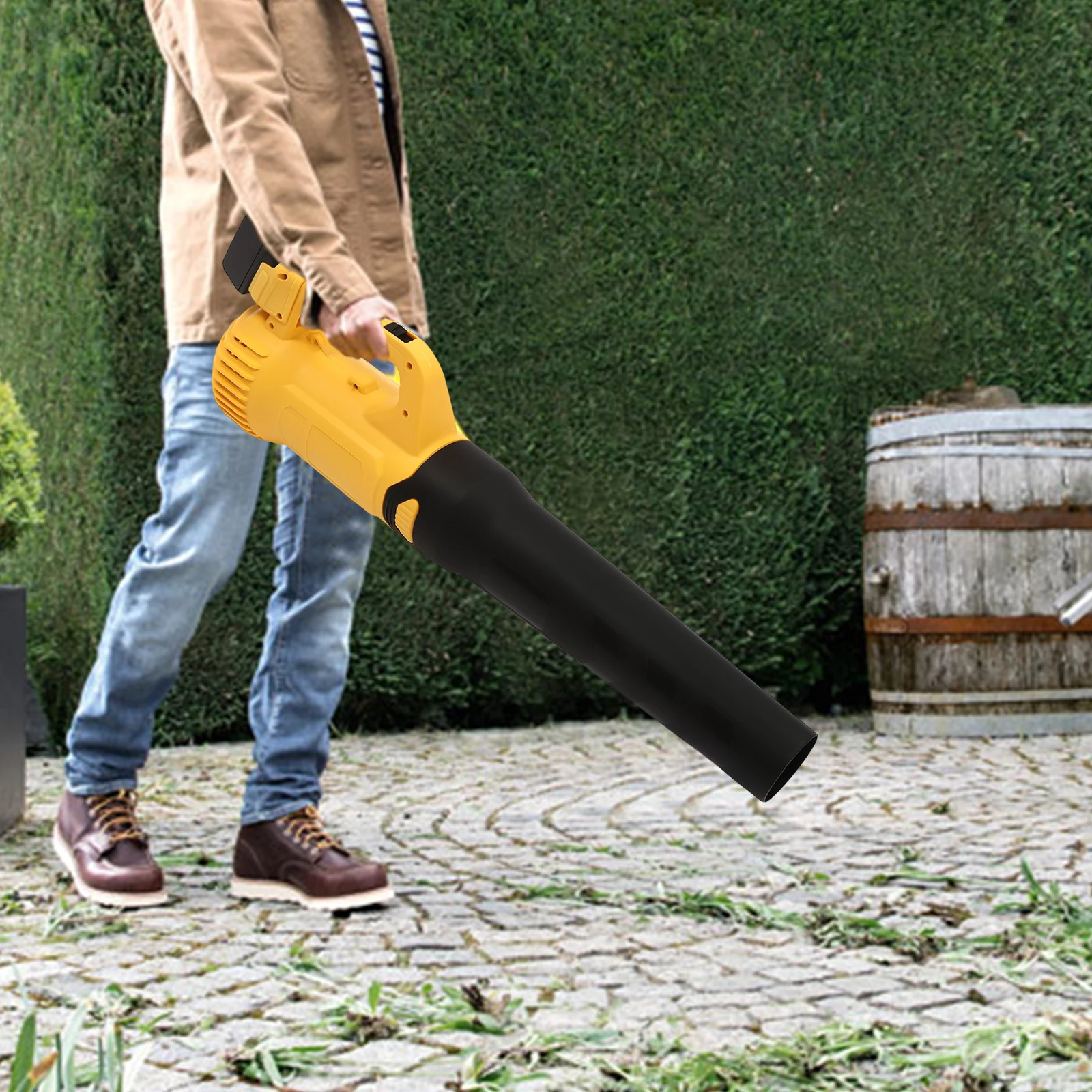 

3000W Cordless Leaf Blower, 124MPH 3.3m³/min Airflow, 2x12Ah Batteries, 60Min Runtime for Construction Sites, Yards, Driveways