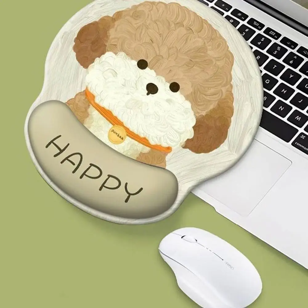 Cute Cartoon Mouse Pad with Wrist Rest Anti-Slip Rubber Puppy Mouse Pad Soft Mat Cute Mouse Mat Office Use