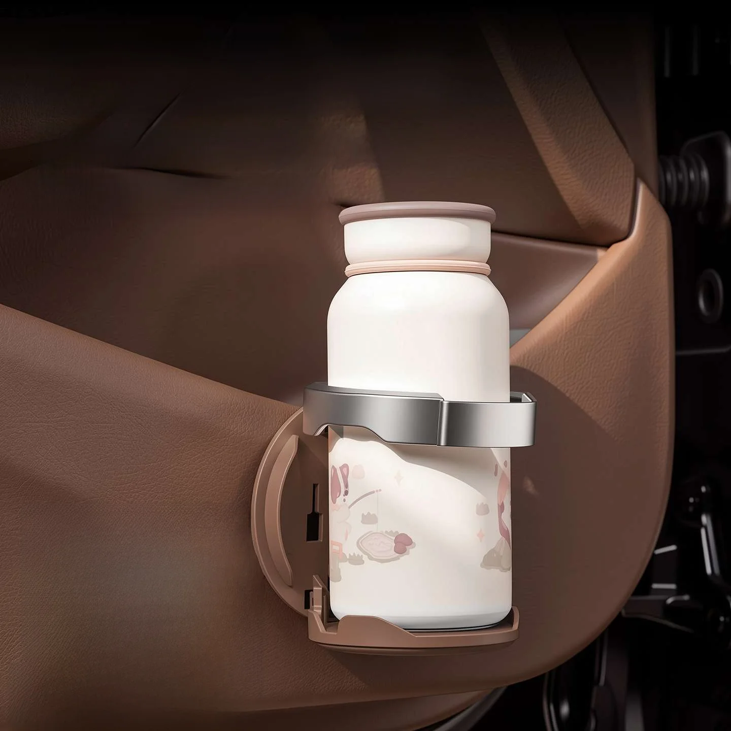 Car Door Cup Holder Vehicle Storage Multi-Function Water Cup Tray Fixed Placement Holder No Drilling Required ABS Material