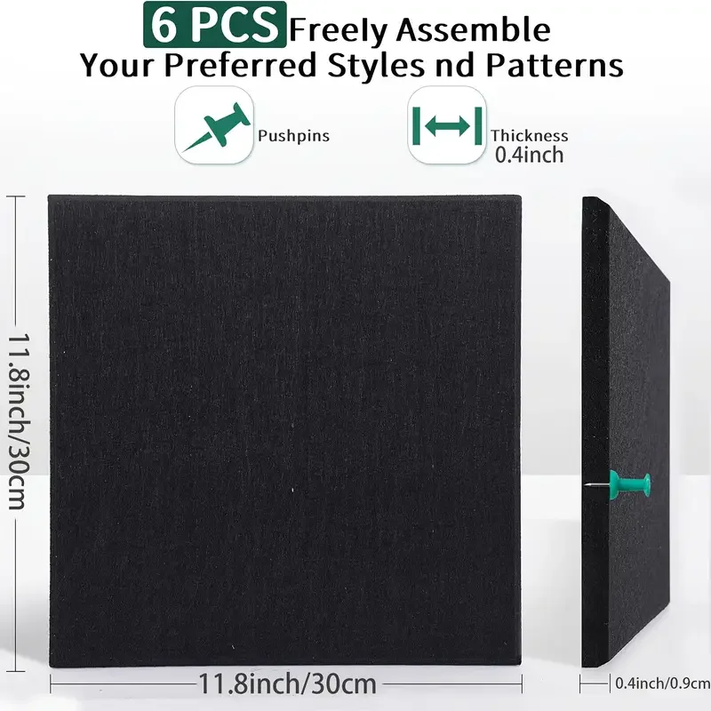 مجموعة مربعة مكونة من ست قطع، 30 سم، مجموعة لباد سميكة، مثالية لتزيين المنزل والتخزين، الفصول الدراسية، المكتب، المهجع، ديكور غرفة النوم، يمكن تخزين بطاقات بريدية مختلفة، صور، المذكرات، ديكورات العطلات، إلخ