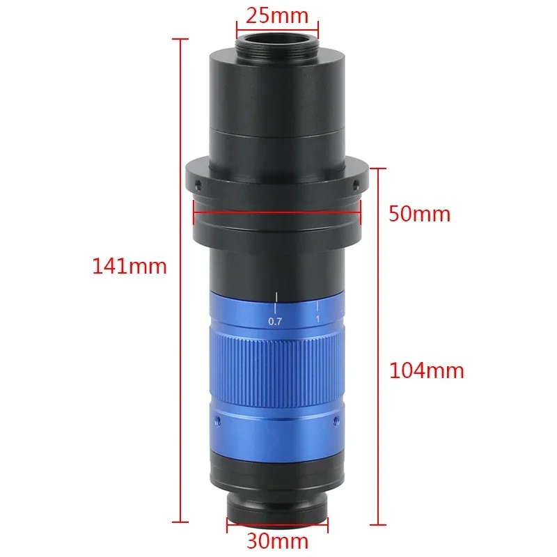 0.7X-5.6X Adjustable Microscope Adjustable Zoom C Mount Lens 300X 450X Continuously Monocular Lens For Video Microscope Camera