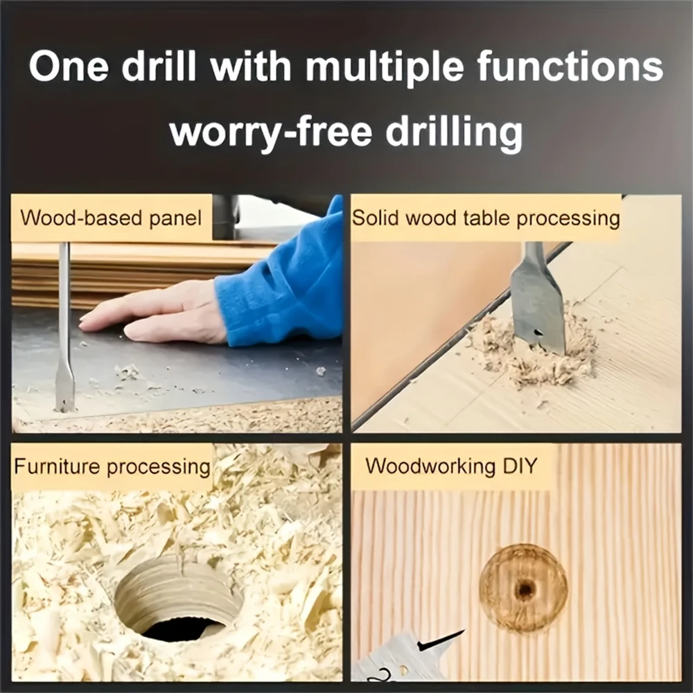 ชุดดอกสว่านเจาะไม้ 6 ชิ้น/ชุด, ดอกสว่านแบบสามแฉก, ขนาด 10 มม.~25 มม., ก้านหกเหลี่ยม, เครื่องมือเจาะงานไม้ DIY, ที่เจาะรูไม้