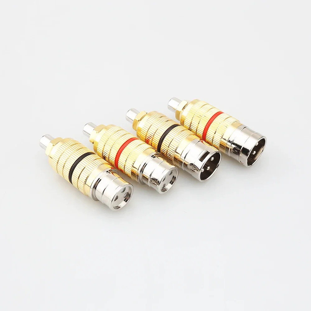 Cartões-CGF XLR soquete conector do adaptador de áudio, 3 pinos, macho para fêmea conversor, RCA fêmea, HIFI, suportado para microfone e alto-falante