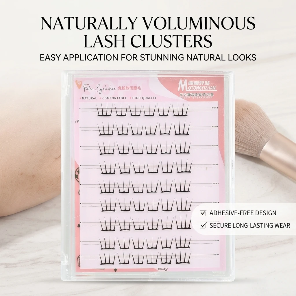 Idols Girls Group False Eyelashes For Daily Wear Women's Natural Look C Curl Lightweight Glue-free Strip Artificial Fiber Lashes