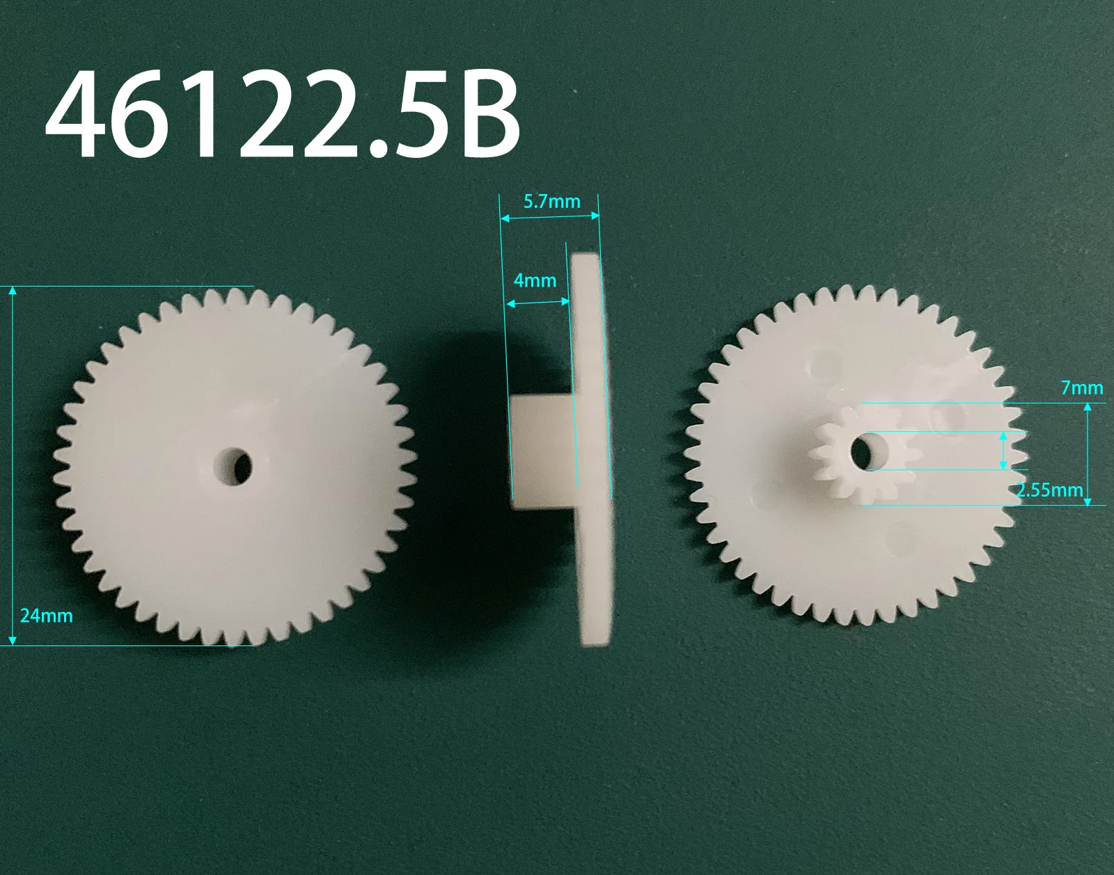 46122B 46122.5B 48102B 48122.5B 0.5M 더블 데크 기어 모듈러스 0.5 46/48Teeth 플라스틱 기어 장난감 액세서리