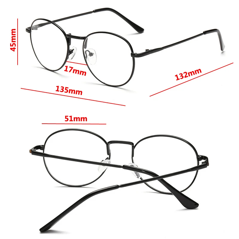 Retro Metal Round Frame Myopia Glasses High-quality Nearsighted Eyewear Women Men Unisex Diopter -1.0 -1.5 -2.0 -2.5 3.0 3.5 4.0