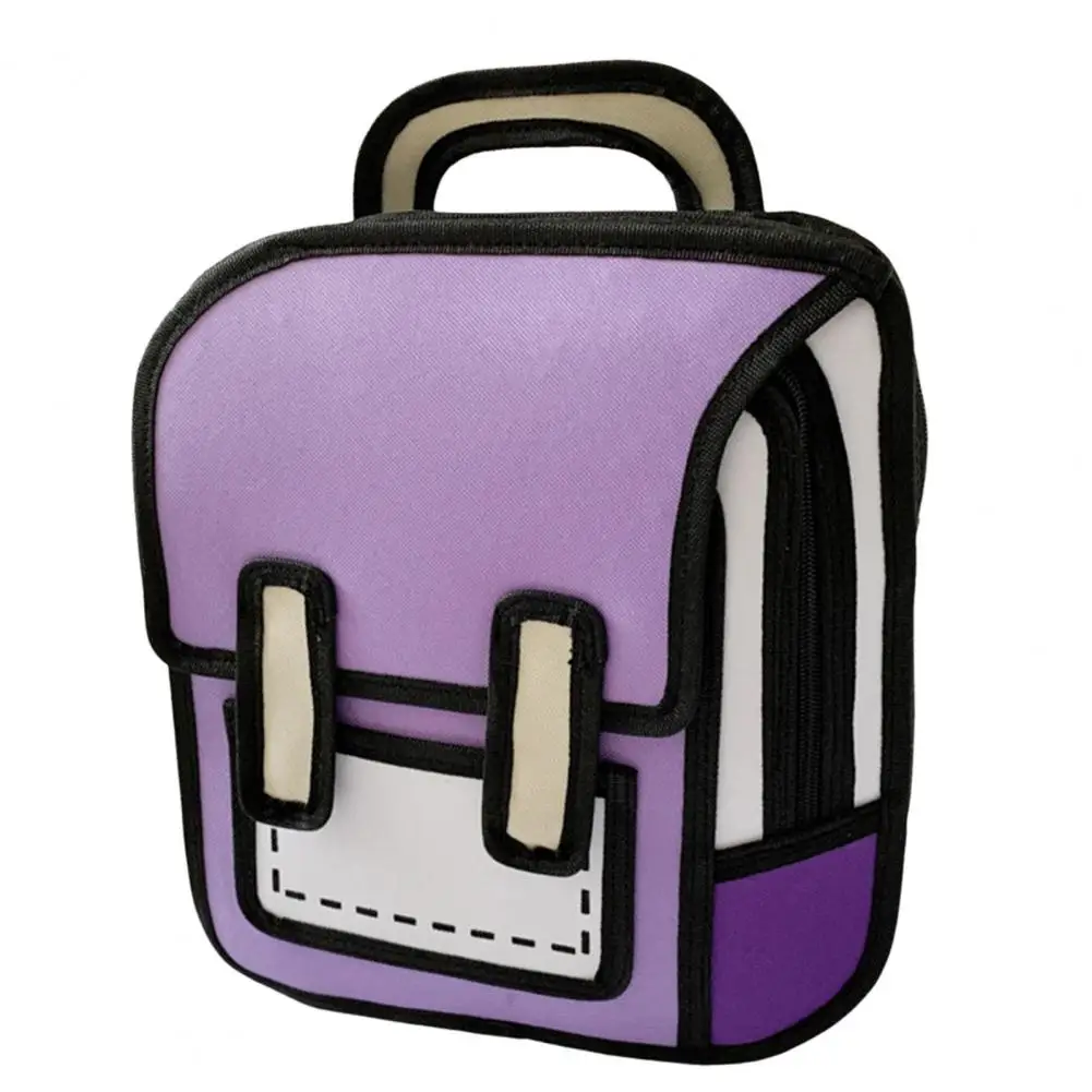 Mochila de dibujos animados para estudiantes, impermeable, suave, cremallera, almacenamiento de libros, Unisex, dibujo 2D, niñas, niños, mochila de viaje