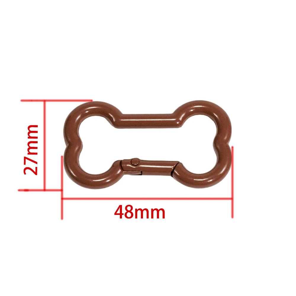 Painted Colored Spring Buckle Bone Shaped Metal Keychain Hook