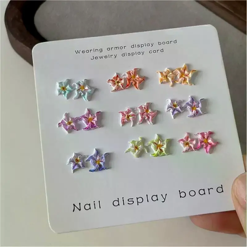 /Kuz/Resin Mini Colorful Flower Art Nail Decorate 3D FlowerAppliques DIY Nail Art Decor Accessories Crafts 50 Pcs