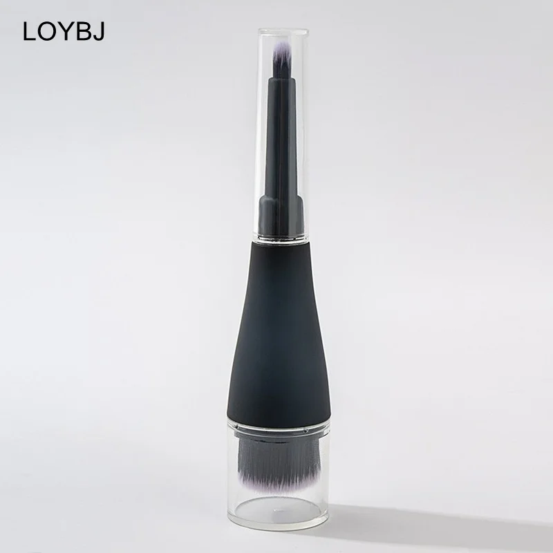 LOYBJ Flat Head Fluted Foundation Brush Powder Liquid Foundation Cream Concealer Brush Doule Head Cosmetic Makeup Brush with Cap