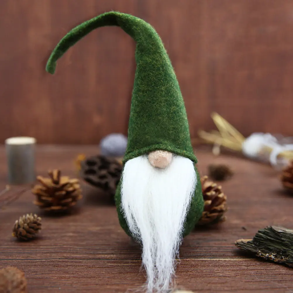 

Christmas Gnome Scandinavian Tomte Nisse Holiday Decoration Green Home Office Table Desk Bookshelf Sofa Dining Room Festive Gift
