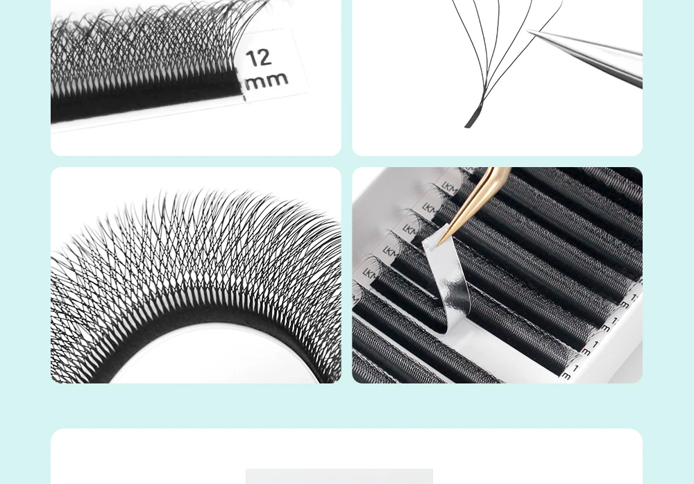 LUKATME M/C/D Curl 7-14mm Foxy Volume 4D 5D Wimpern Braun YY Wimpern Vorgefertigte 6D 7D 8D Fächer Flauschige U-6D Falsche Wimpernverlängerung – Detail 4