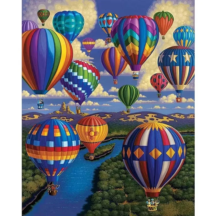 Adult Jigsaw Puzzle 500/1000 Pieces Puzzle Colorful Hot Air Balloon Paper Puzzle Decorative Painting Exercise Brain Thinking