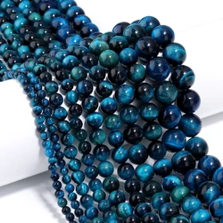 Natural Stone Blue Tiger Eye Beads Round Loose Beads 4 6 8 10 12mm For Jewelry Making DIY Charm Bracelet 15