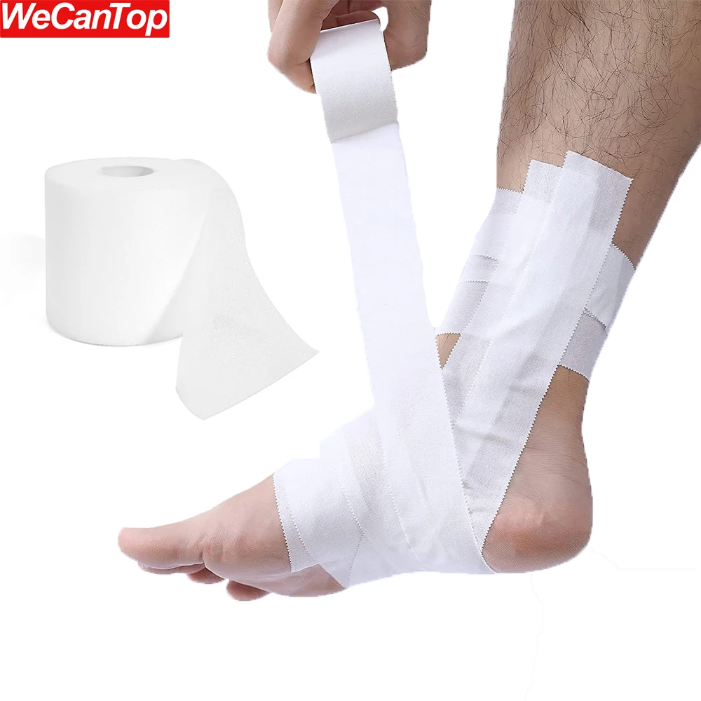 1Roll White Bulk Athletic Tape,NO Sticky Residue & Easy to Tear,for Sports Athletes,Trainers,First Aid Injury Wrap,Ankles Wrist