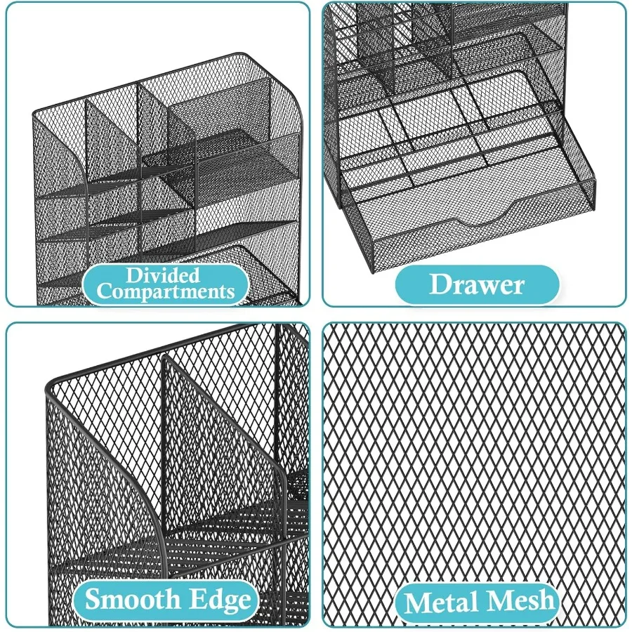 تنظيم المكتب وملحقات حامل القلم لمنظم المكتب مع درج منظم سطح المكتب ملحقات مكتب المكتب لـ