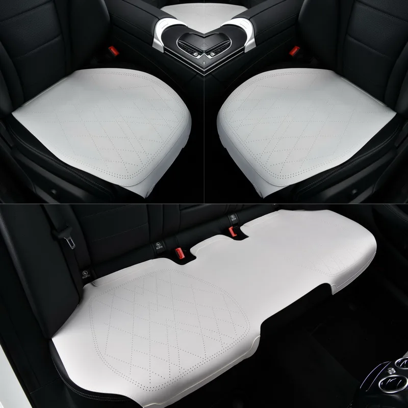 Summer Car Seat Cover Luxury Nappa Leather Vehicle Driver Seat Cushion Chair Protector Auto Interior Accessories Mat Universal