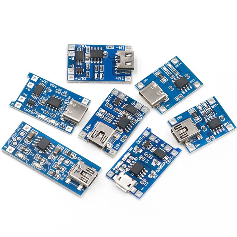 1-10Pcs 5V 1A TYPE-C Micro USB 18650 TC4056A Lithium Battery Charging Board Charger Module with Protection Dual Functions TP4056