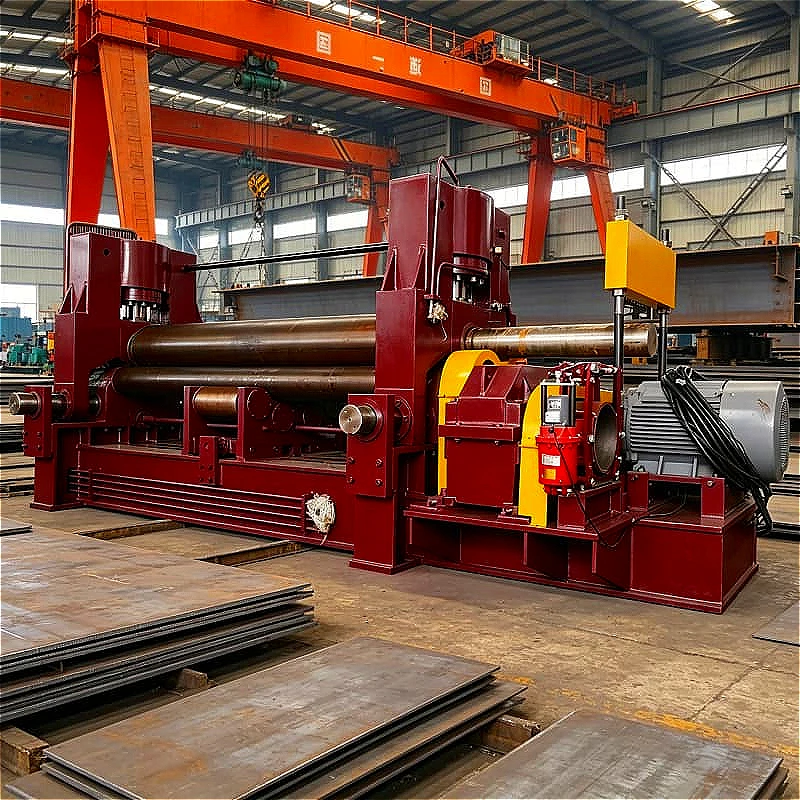 Digital Display NC Controlled Plate Curving Machine Automatic 3 Roll Customized  For Small Workshop Metal Parts Cylinder Forming