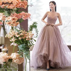 Bafftafe Shiny Dusty Pink Korea Prom Dresses For Women Sweetheart Evening Gowns Formal Party Wedding PhotoShoot Wear Customized