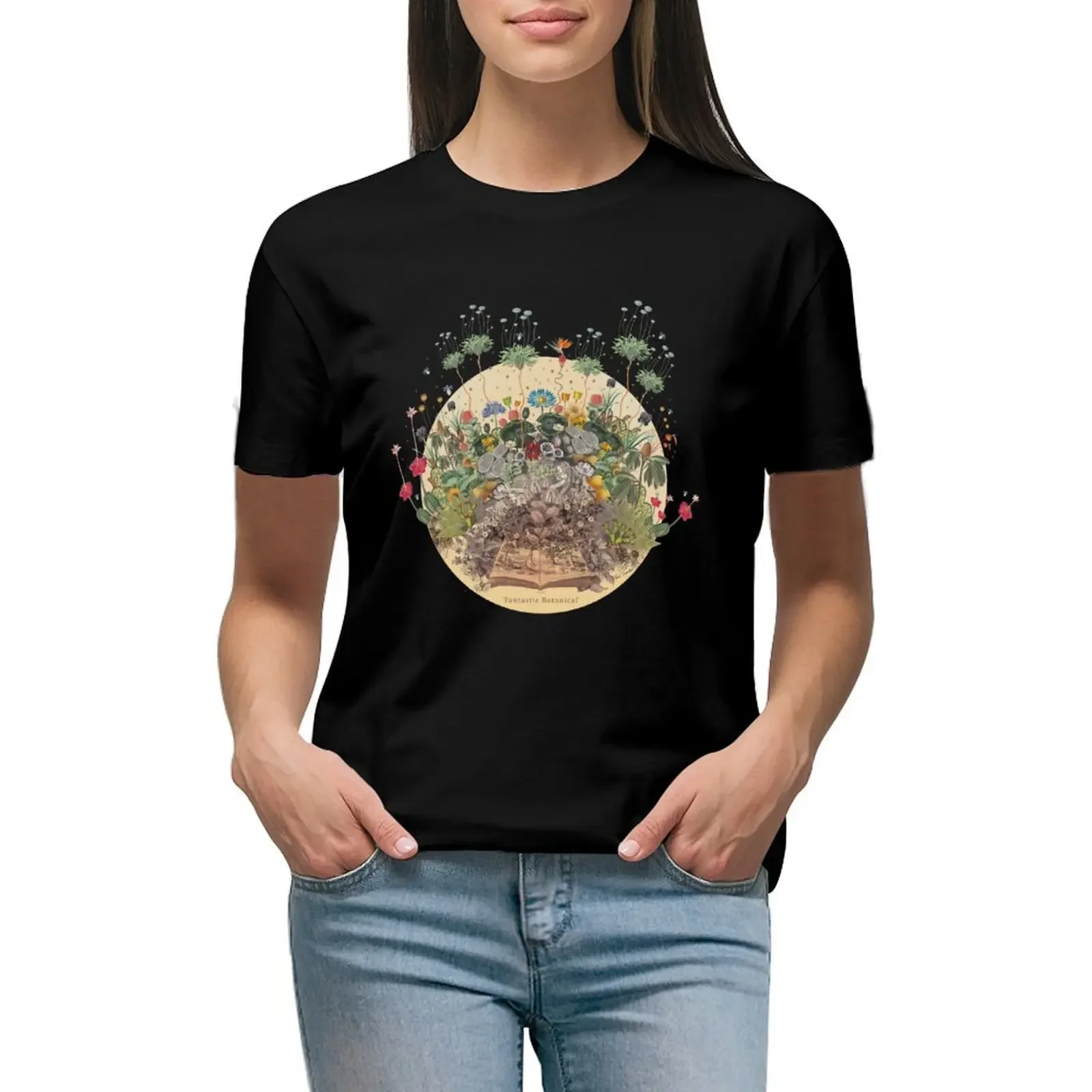 

FANTASTIC BOTANICAL T-Shirt animal print customs design your own summer clothes white t-shirts for Women