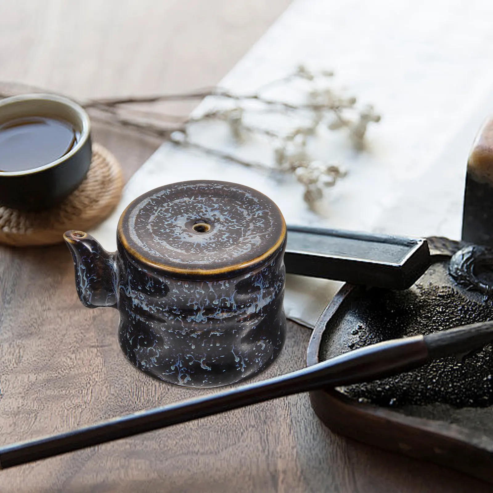 

Керамическая чаша для воды в форме капли для каллиграфии, фарфоровая чернильница, аксессуары для каллиграфии и живописи