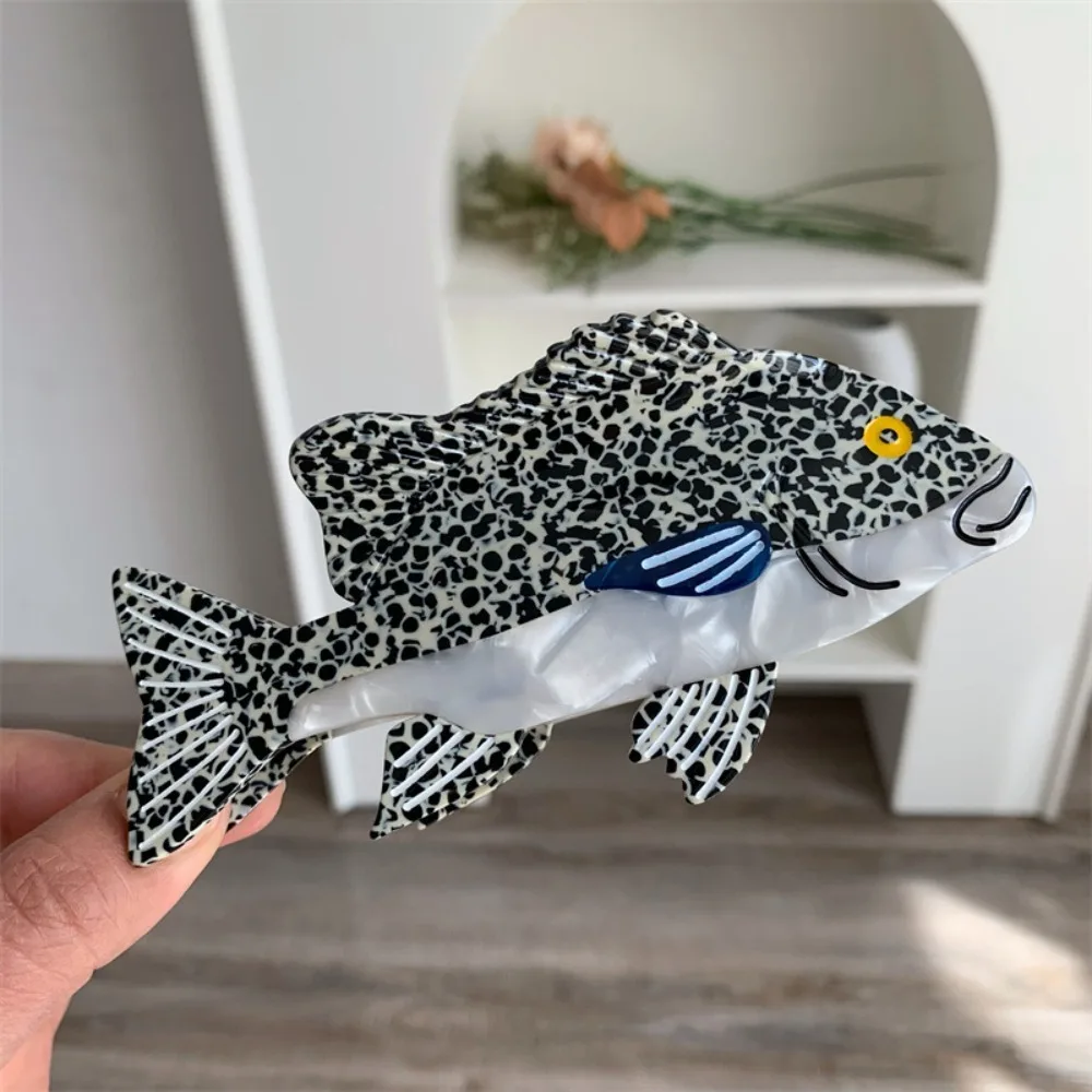 

School Sweet Acetate Fish Hair Claw Noctilucent Egg Sperm Whale Shark Clip Cartoon Hair Accessories Animal Hair Clip Girls