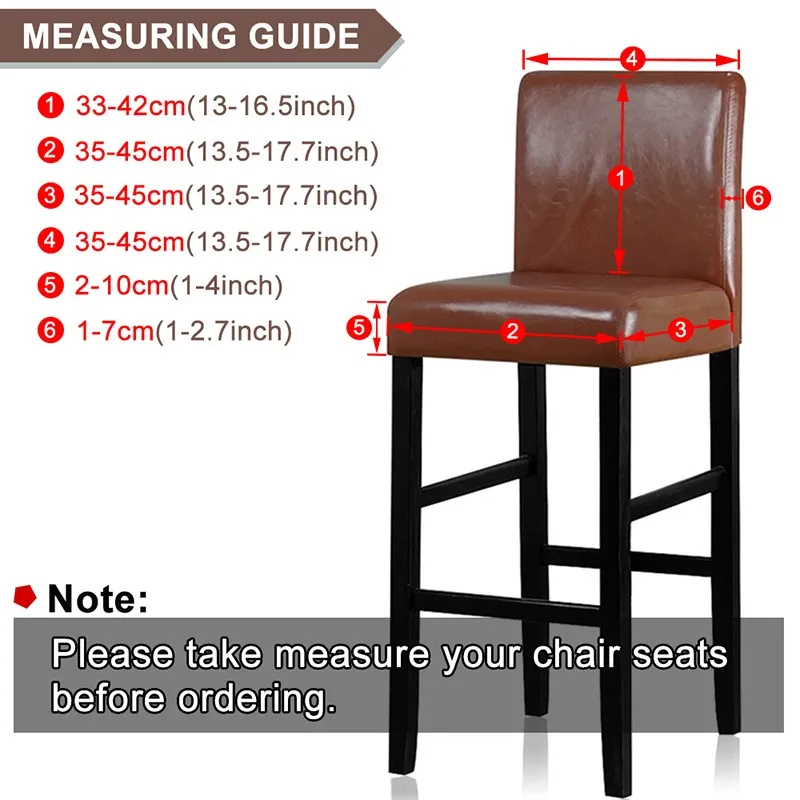 Short Back Size Bar Chair Cover Solid Stretch Material Fabric Chair Cover Dining Seat Covers Chair Protector For Dining Room