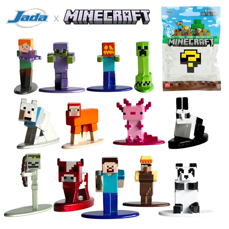 Jada Toys Minecraft - Mini Figura de Metal Fundido a Presión, Bolsa Sorpresa Misteriosa, Serie Nano - Ola 5, Juguetes Coleccionables JD36005