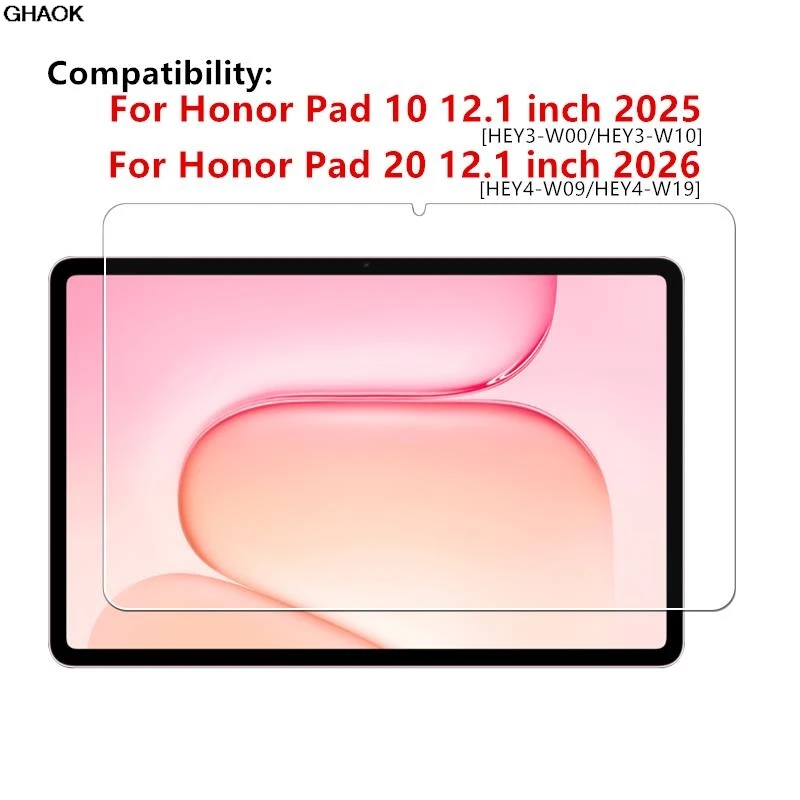 For Honor Pad 20 12.1 2026 Tempered Glass Film Honor Pad10 Scratch Screen Protector HEY4-W09 W19/HEY3-W00 W10 12.1