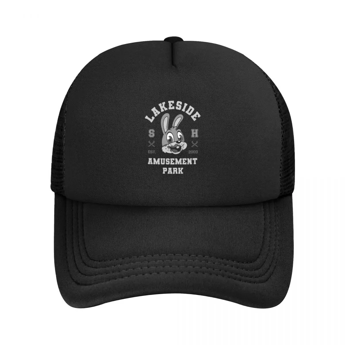 Lakeside Amusement Park Varsity Mesh Baseball Cap Men Women Trucker Cap Silent Hill Robbie the Rabbit Adjustable Snapback Caps