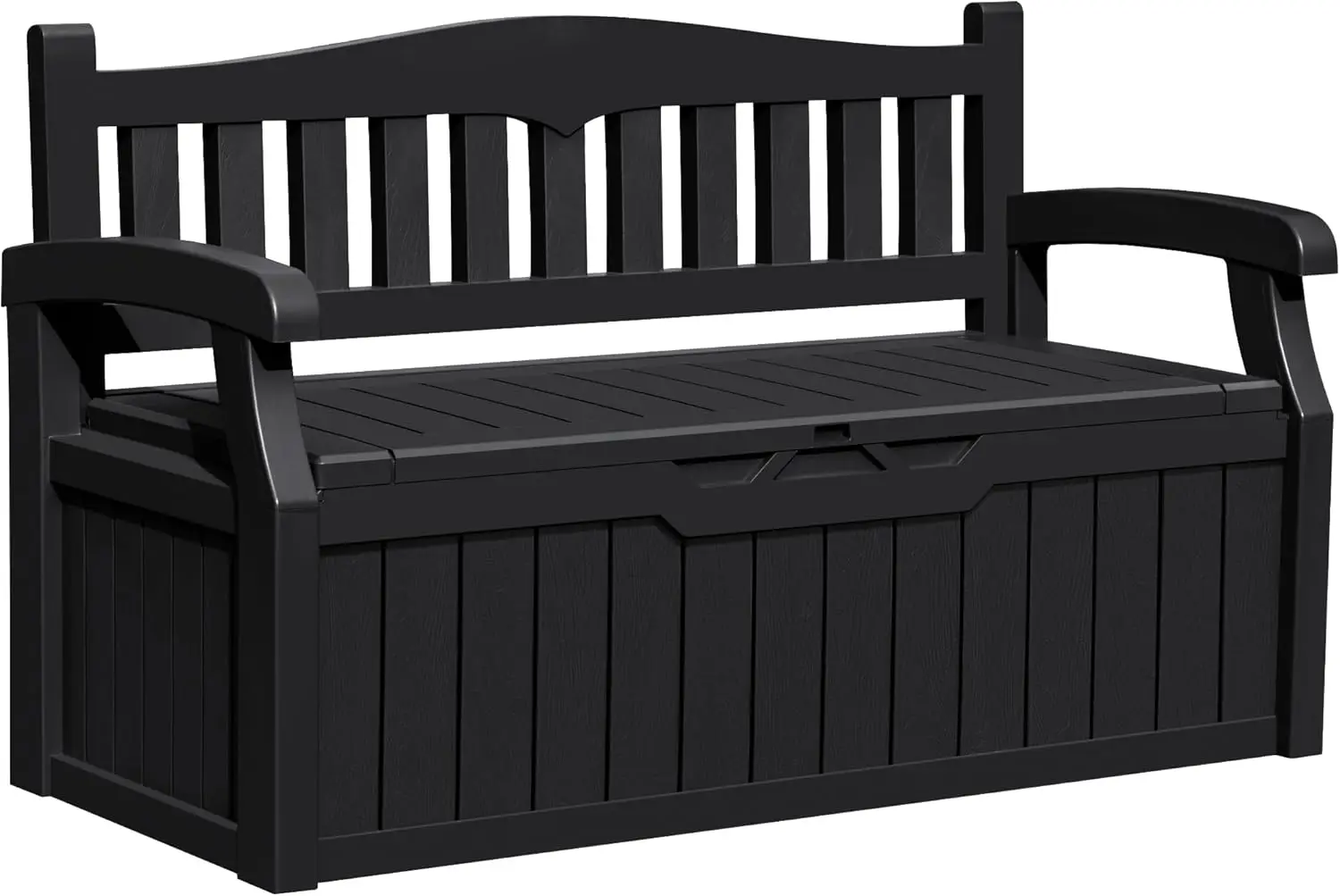 Outdoor Storage Bench for Backyard, Garden, Porch - Dark Black, Weather-Resistant, Large Capacity