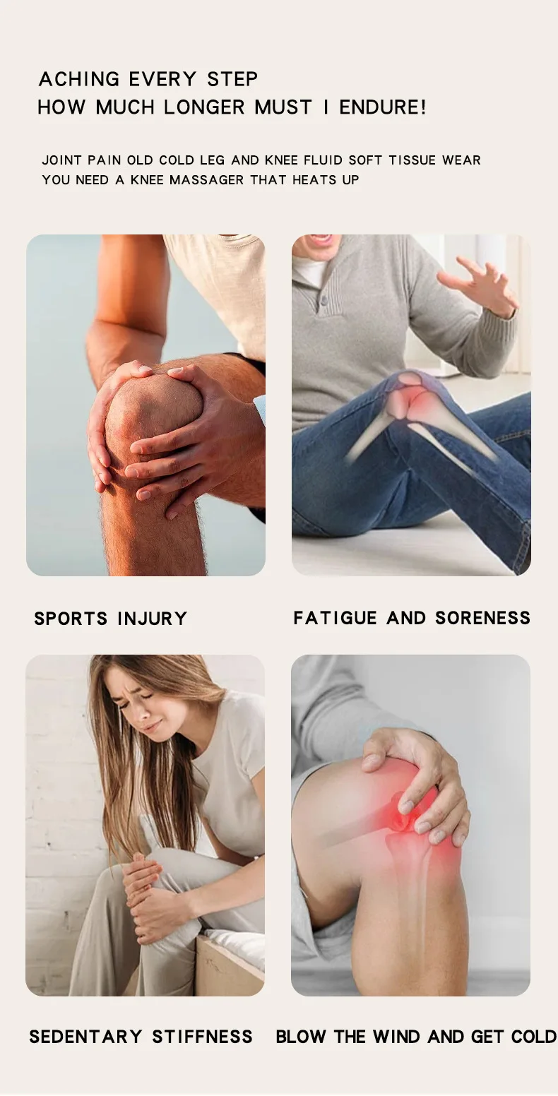وسادة الركبة مدلك الركبة التدفئة الكهربائية نيباد مدلك ضغط دافئ علاج آلام المفاصل #3