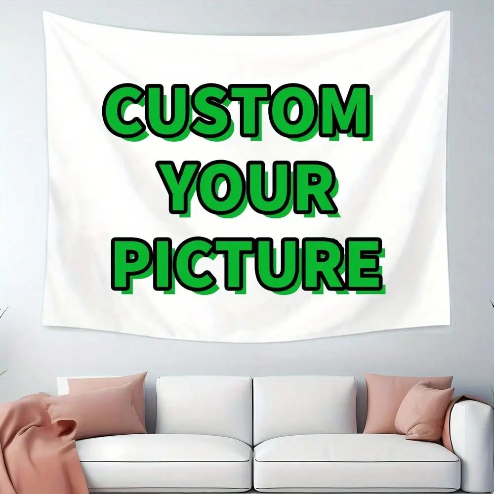 Custom Photo Tapestry, Personalized Picture Wall Hanging Decor, DIY Image Print Polyester Fabric Banner for Bedroom Living Room