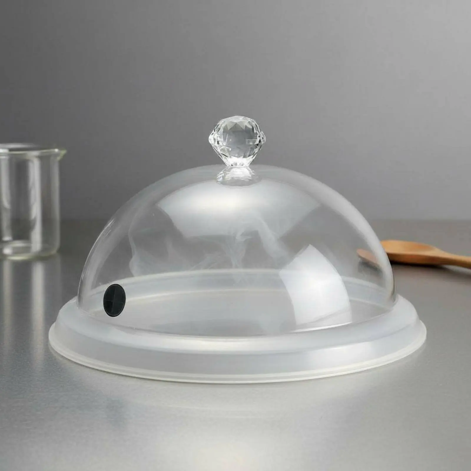 Smoke Dome with Base Food Grade Glass Smoke Dome Smoking Cloche Smoky Flavor Glass Bell Cloche Universal Fit for Restaurant